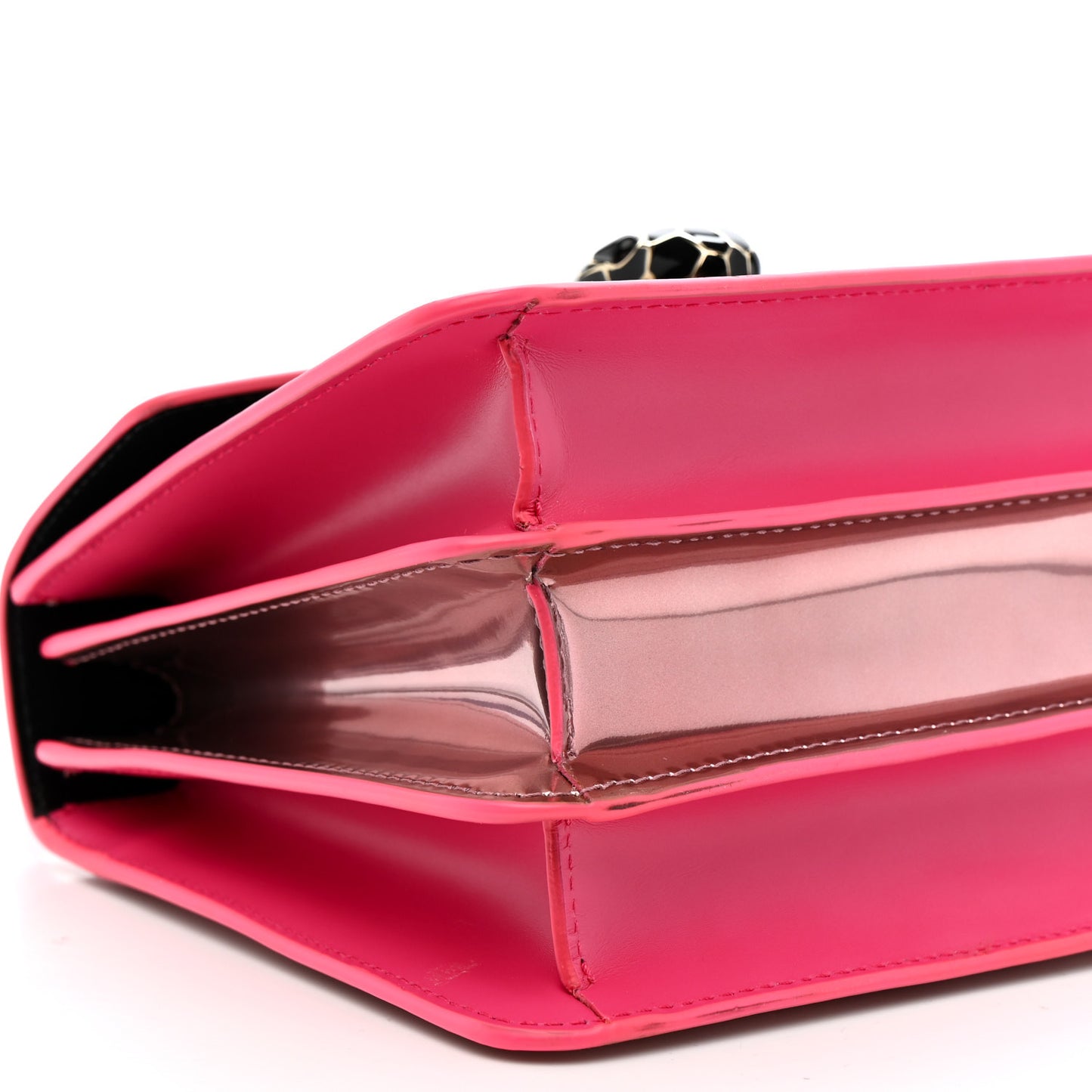 Metallic Calfskin Serpenti Forever Top Handle Pink
