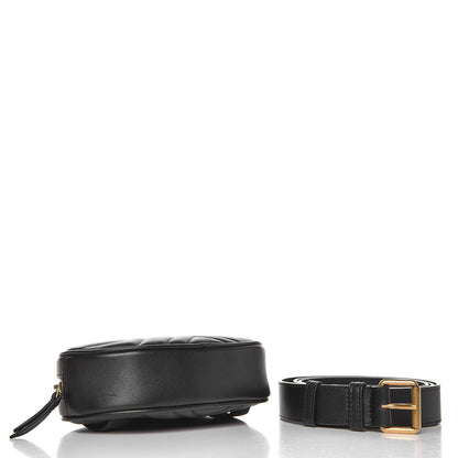 Gucci Calfskin Matelasse GG Marmont Belt Bag 95 38 Black 4 of 11