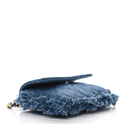 Chanel Denim Quilted Denim Mood Clutch With Chain Blue Multicolor 4 of 11