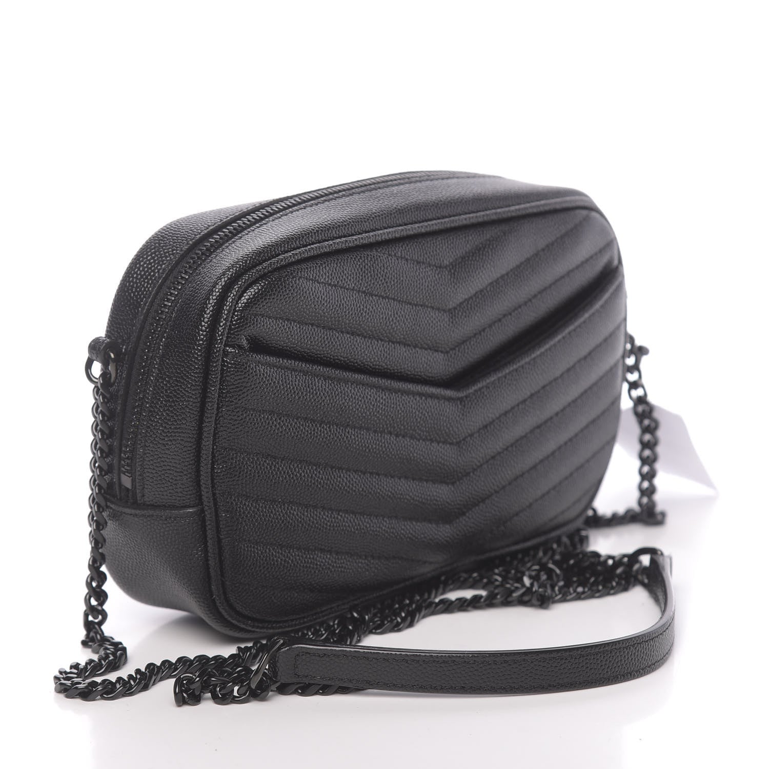Saint Laurent Grain De Poudre Matelasse Monogram Mini Lou Camera Bag Black 3 of 10