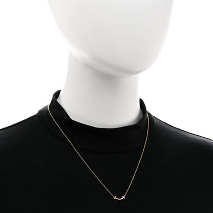 Tiffany 18K Yellow Gold Diamond Mini T Smile Pendant Necklace 2 of 5
