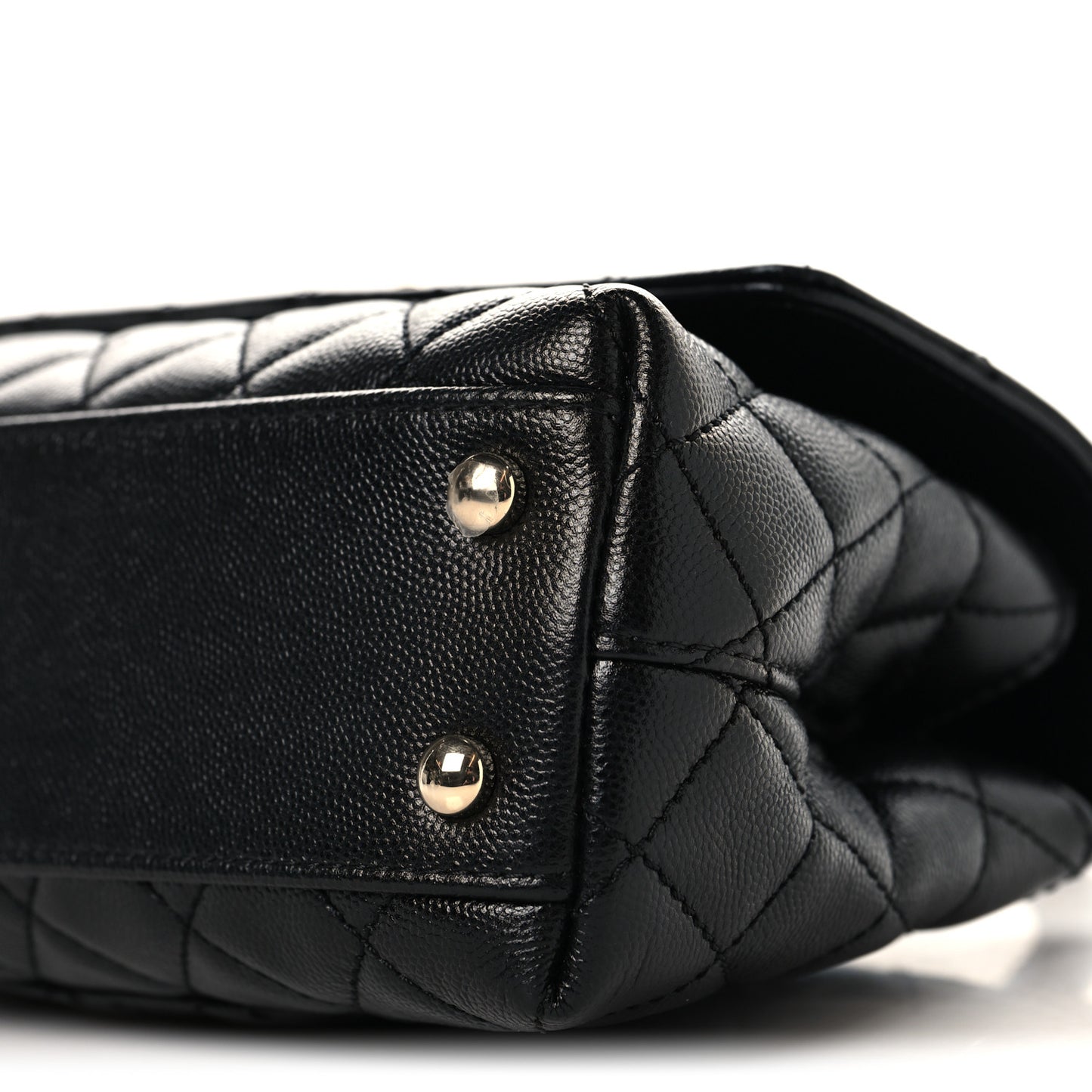 Caviar Quilted Mini Coco Handle Flap Black
