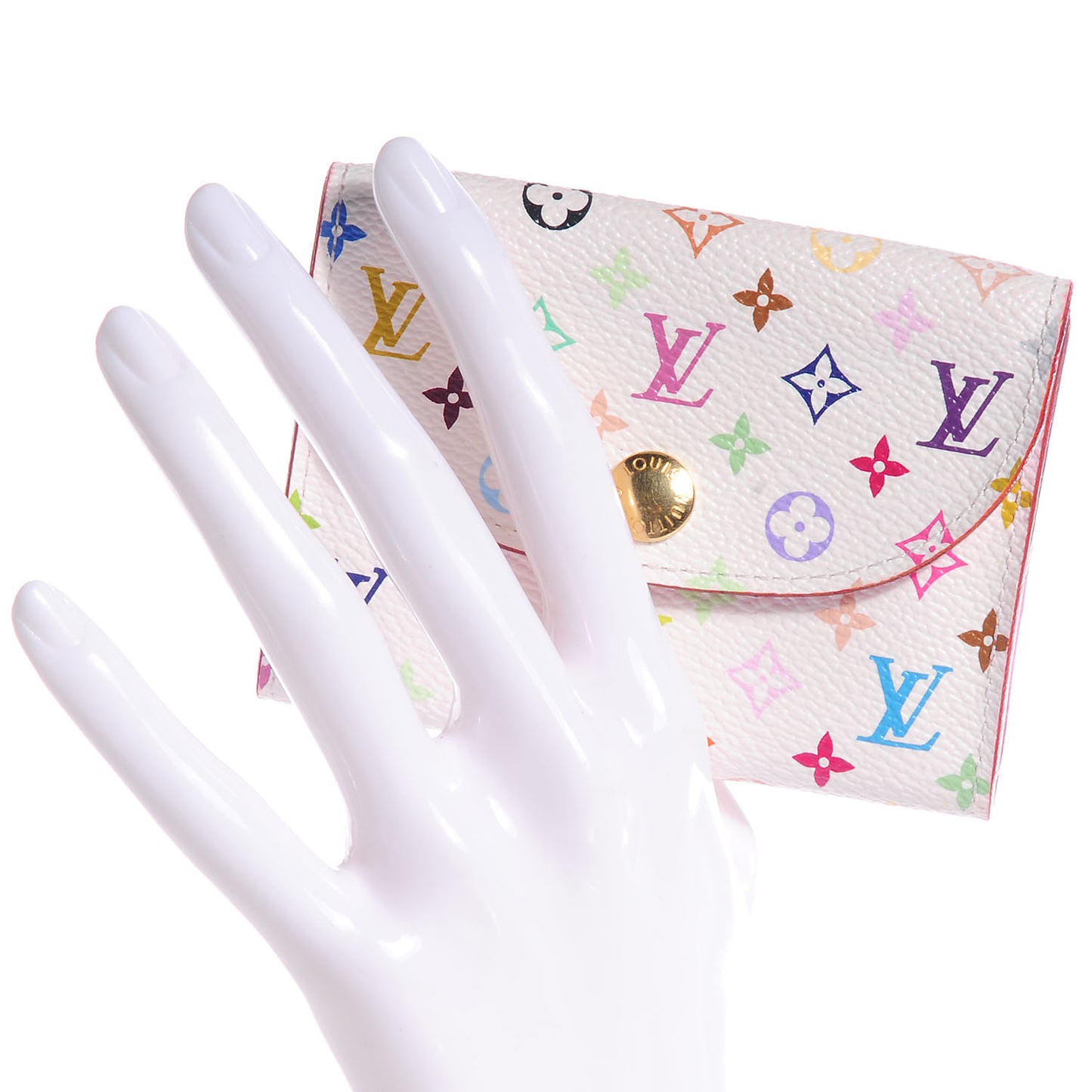 Monogram Multicolor Business Card Holder White