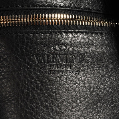 Valentino Garavani Pebbled Calfskin Large Rockstud Flip-Lock Messenger Bag Black 6 of 9
