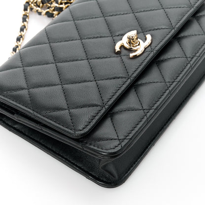 Chanel Lambskin Quilted Trendy CC Wallet On Chain WOC Black 12 of 14