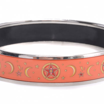 Hermes Enamel Medium Printed Moons and Stars Bracelet 65 Orange 5 of 5