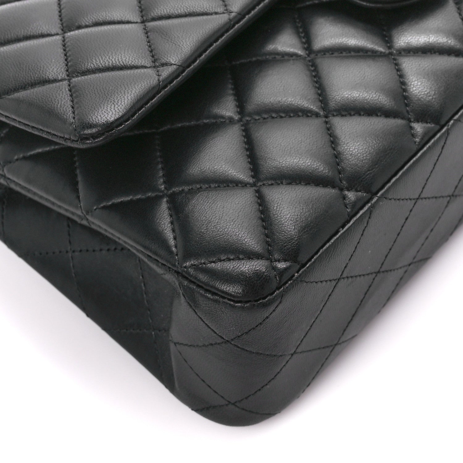 Chanel Lambskin Quilted Medium Double Flap Black 10 of 12