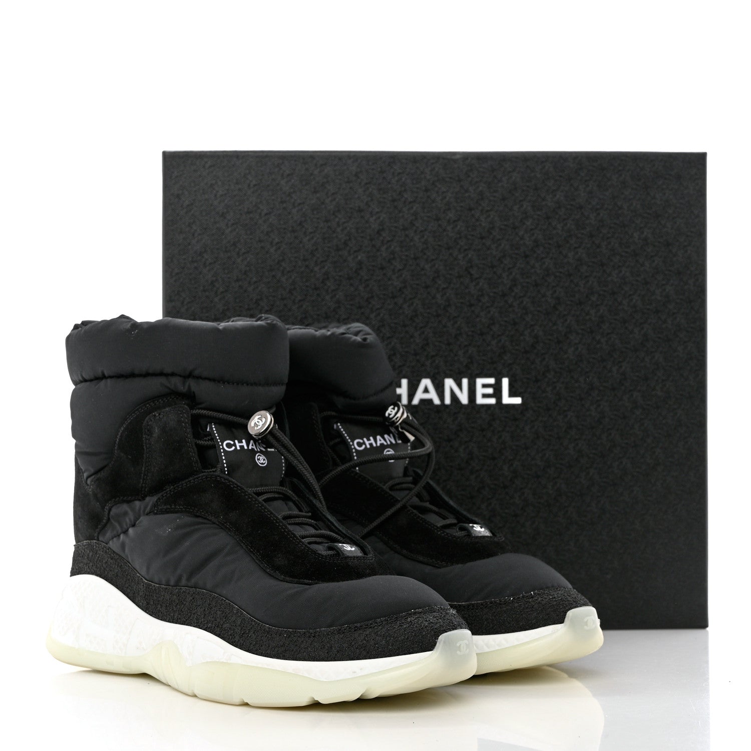 Chanel Nylon Suede Womens Short Boots 39.5 Black 11 of 11