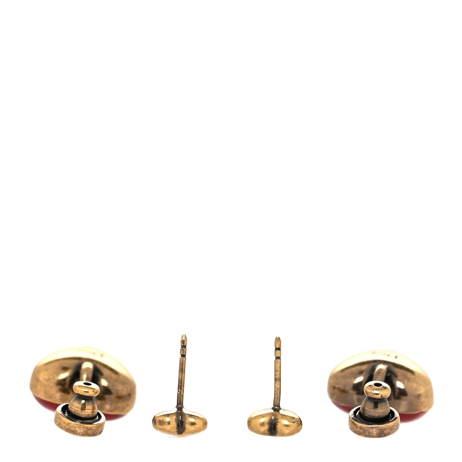 Christian Dior Heart Dioramour Earrings Gold Red 3 of 4