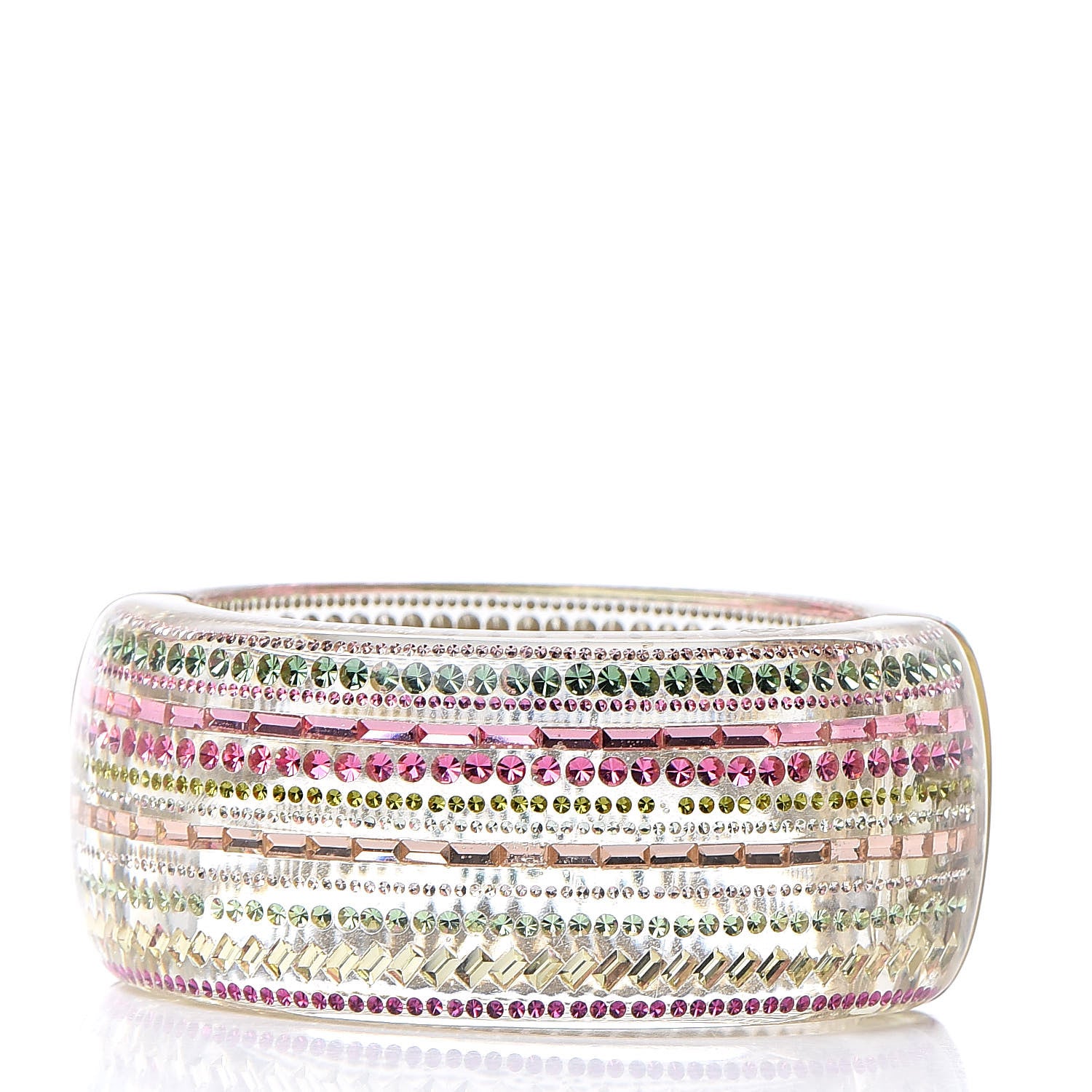 Chanel Crystal Resin Transparent CC Cuff Multicolor 3 of 4
