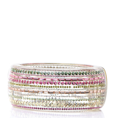 Chanel Crystal Resin Transparent CC Cuff Multicolor 3 of 4