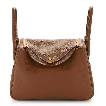Hermes Taurillon Clemence Lindy 26 Gold 1 of 12