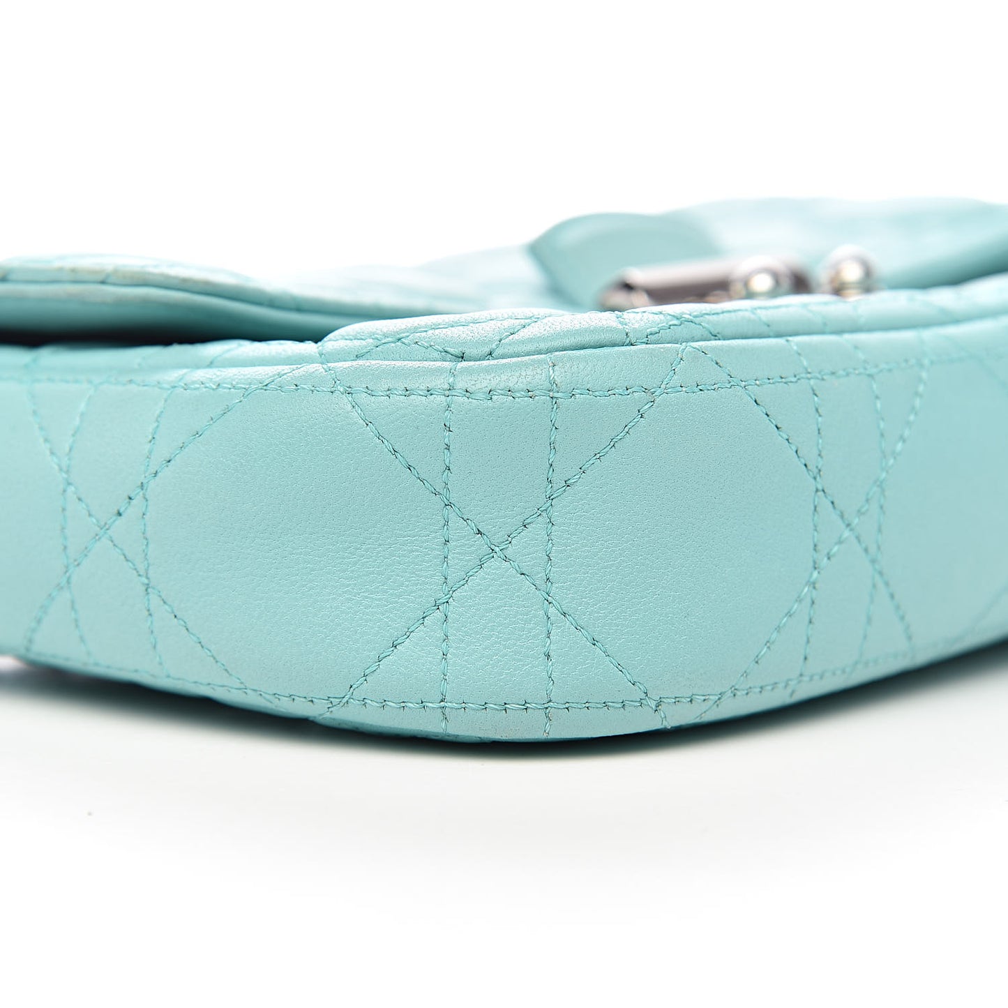 Lambskin Cannage Miss Dior Promenade Pouch Turquoise
