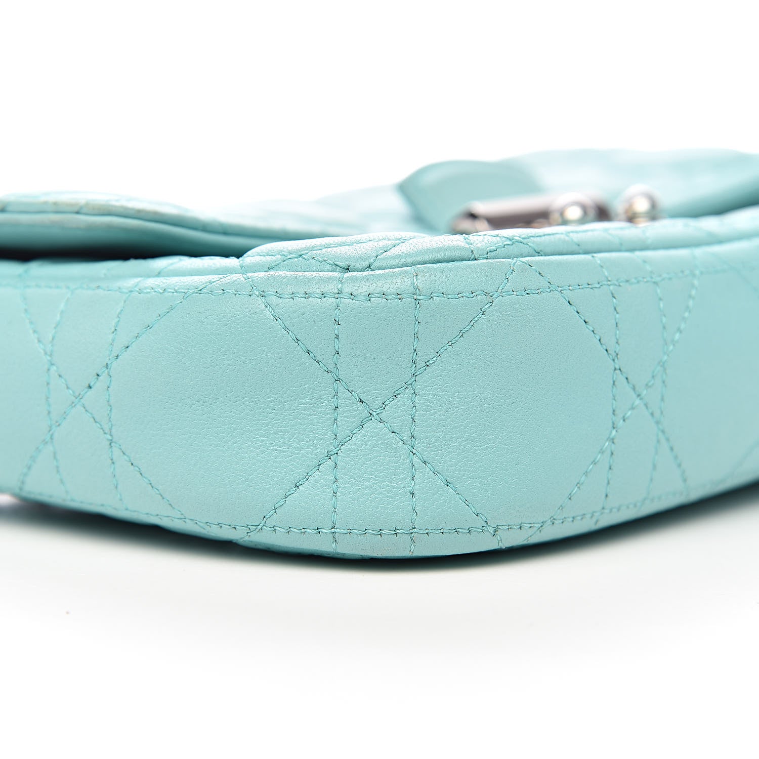 Christian Dior Lambskin Cannage Miss Dior Promenade Pouch Turquoise 9 of 11