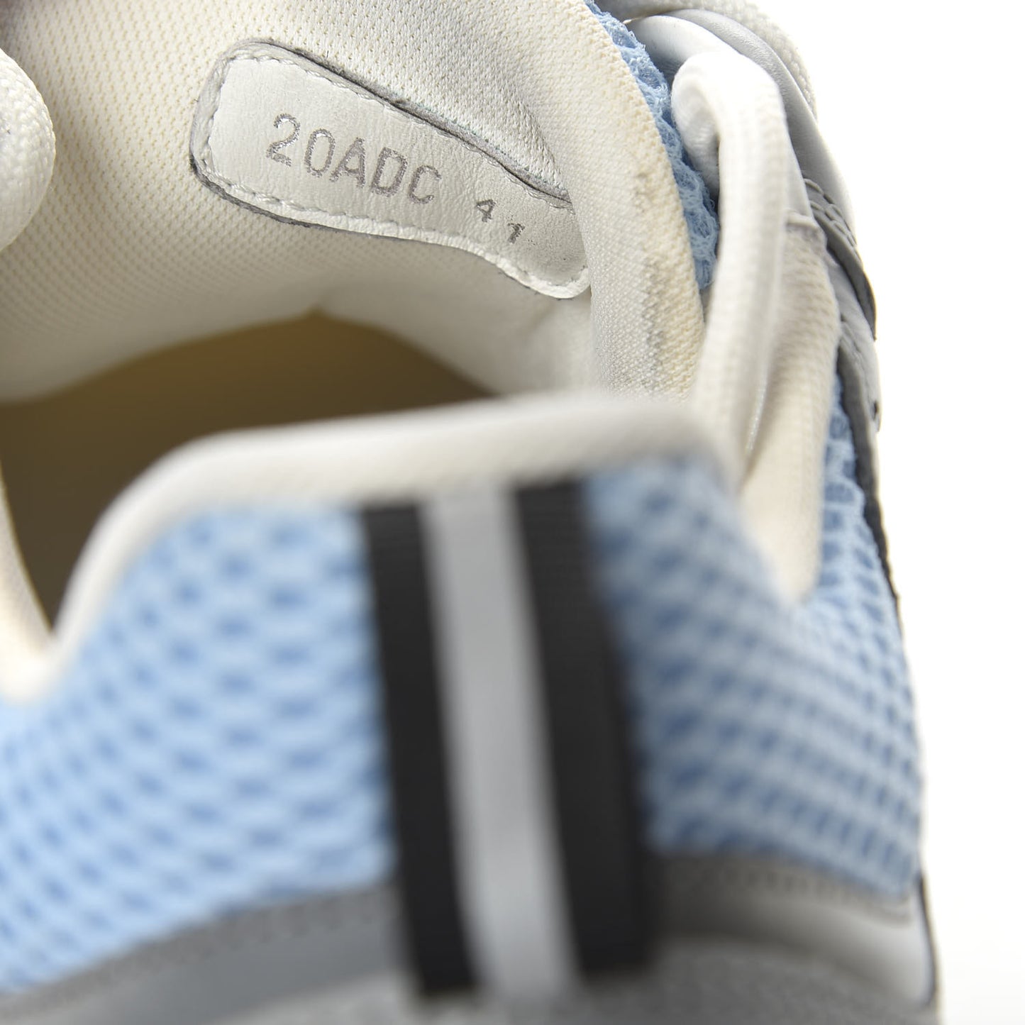 Technical Mesh Calfskin Mens B22 Sneakers 41 White Blue Grey