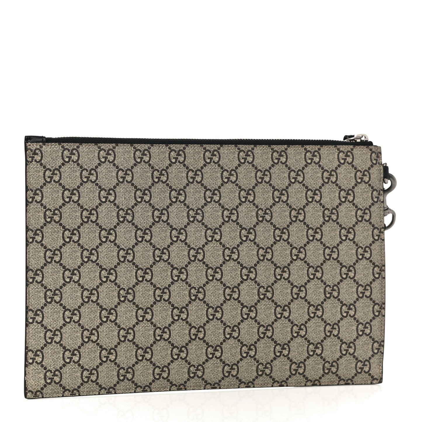 GG Supreme Monogram Blind For Love Wristlet Pouch Black