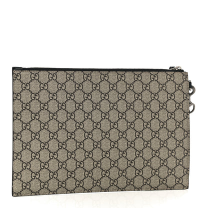 Gucci GG Supreme Monogram Blind For Love Wristlet Pouch Black 3 of 10