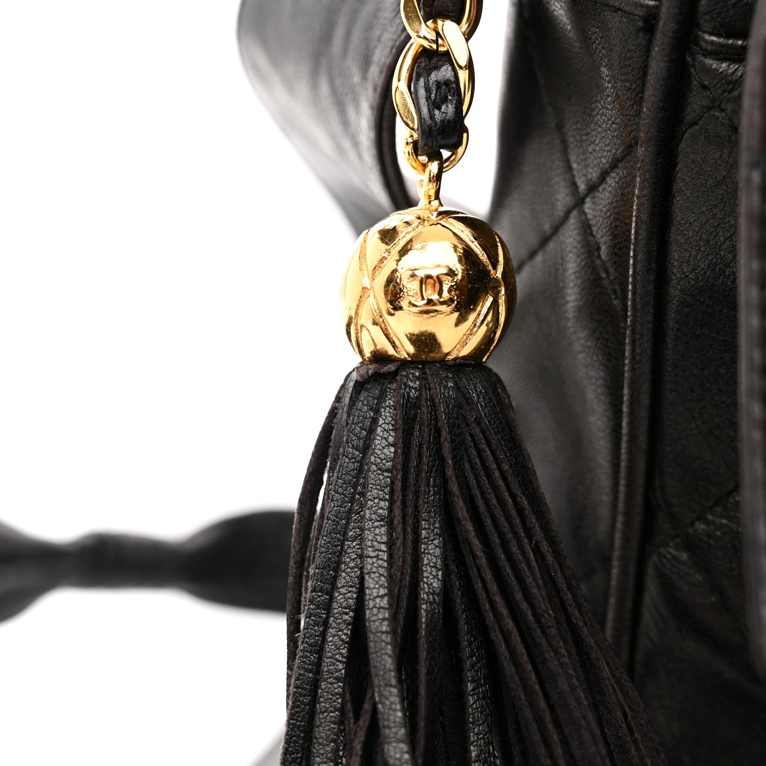 Chanel Lambskin Quilted Tassel Camera Case Black 13 of 14