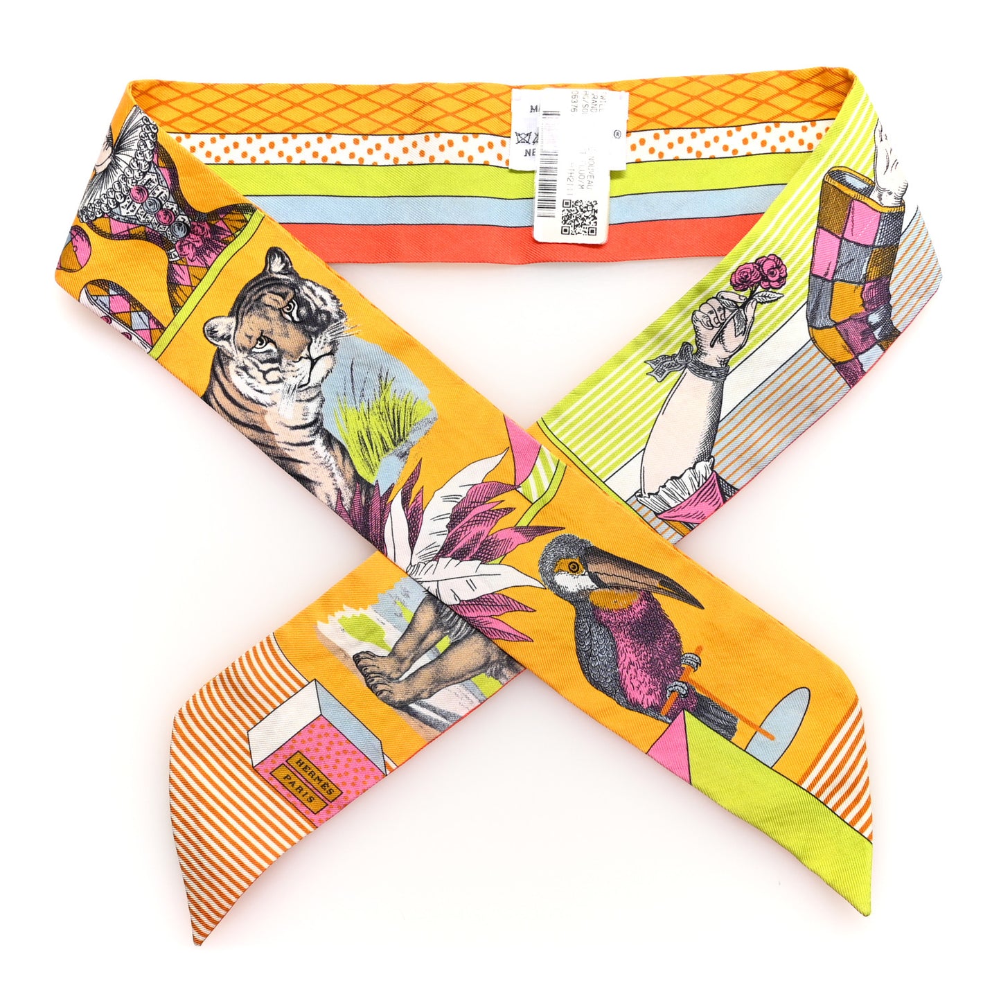 Silk Twilly Grand Theatre Nouveau Soleil Vert Fluo Multicolor