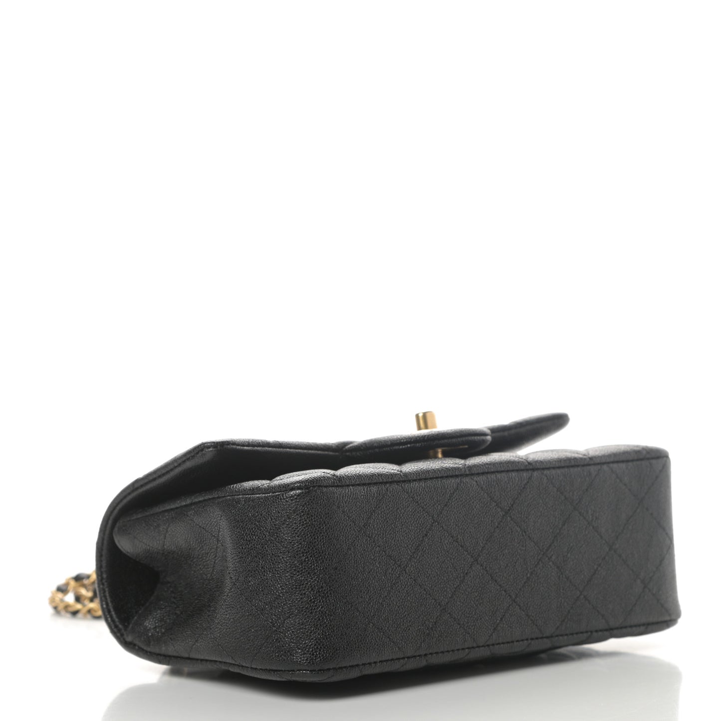 Caviar Quilted Mini Top Handle Rectangular Flap Black