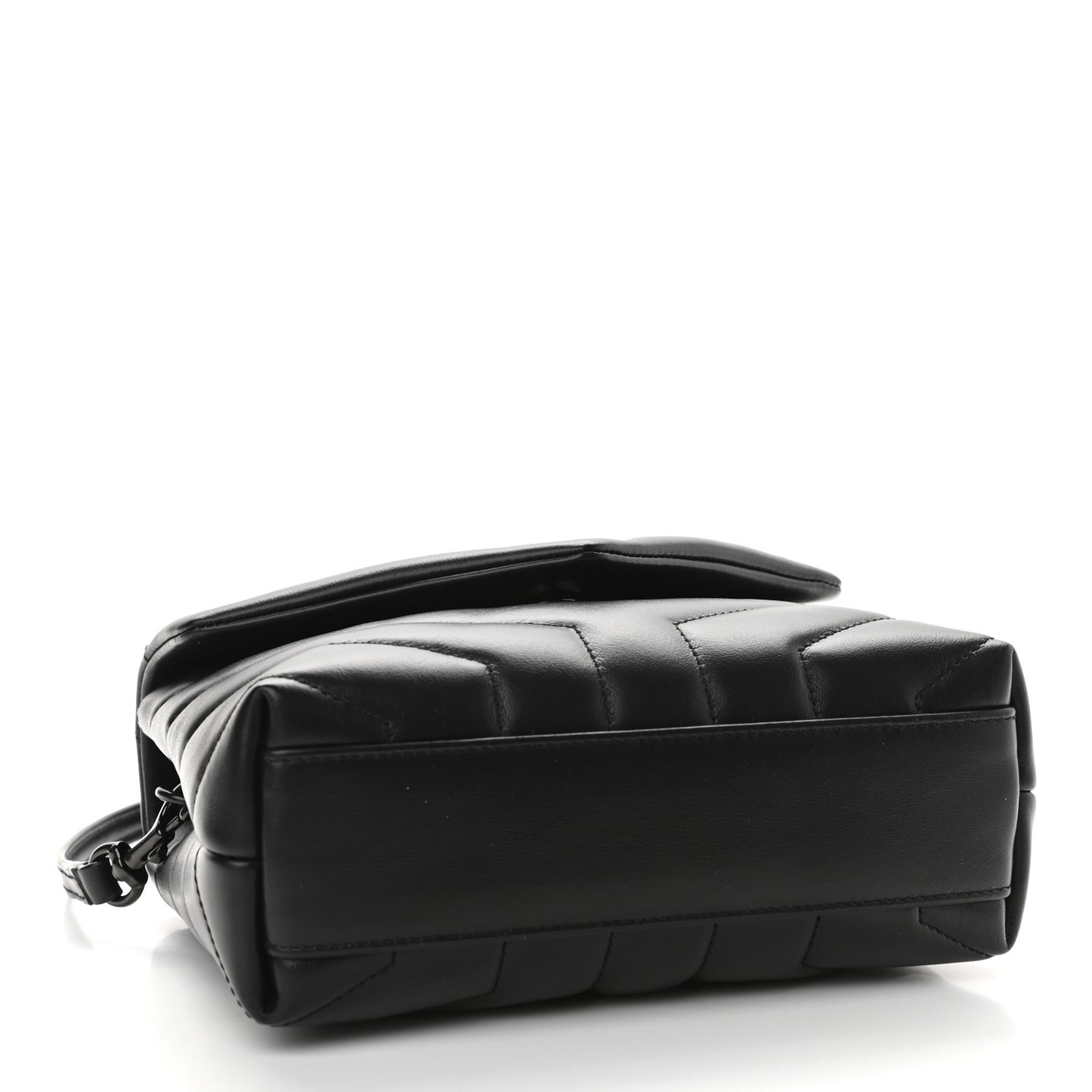 Calfskin Y Quilted Monogram Toy Loulou Crossbody Bag Black