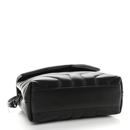 Saint Laurent Calfskin Y Quilted Monogram Toy Loulou Crossbody Bag Black 4 of 10