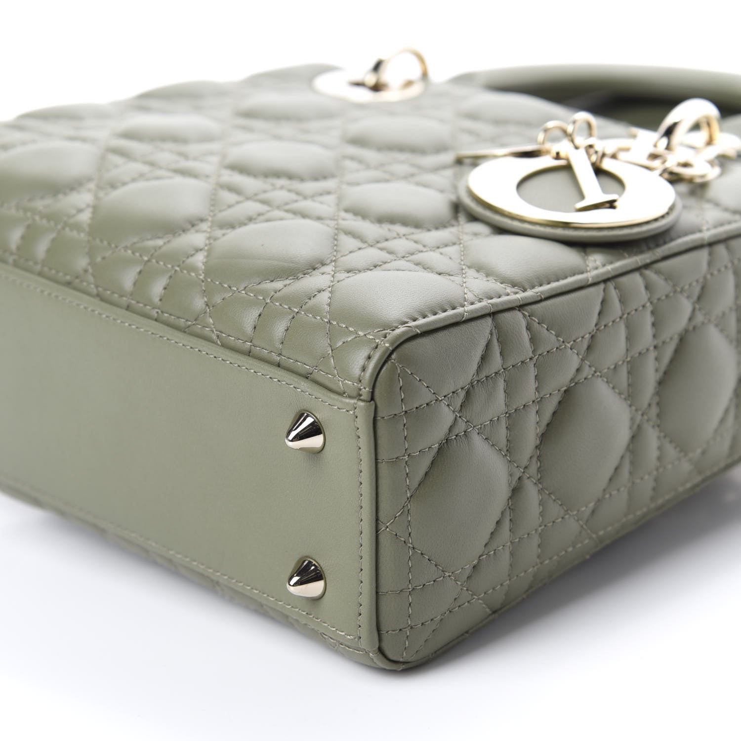 Christian Dior Lambskin Cannage Small My ABCDior Lady Dior Army Green 7 of 10