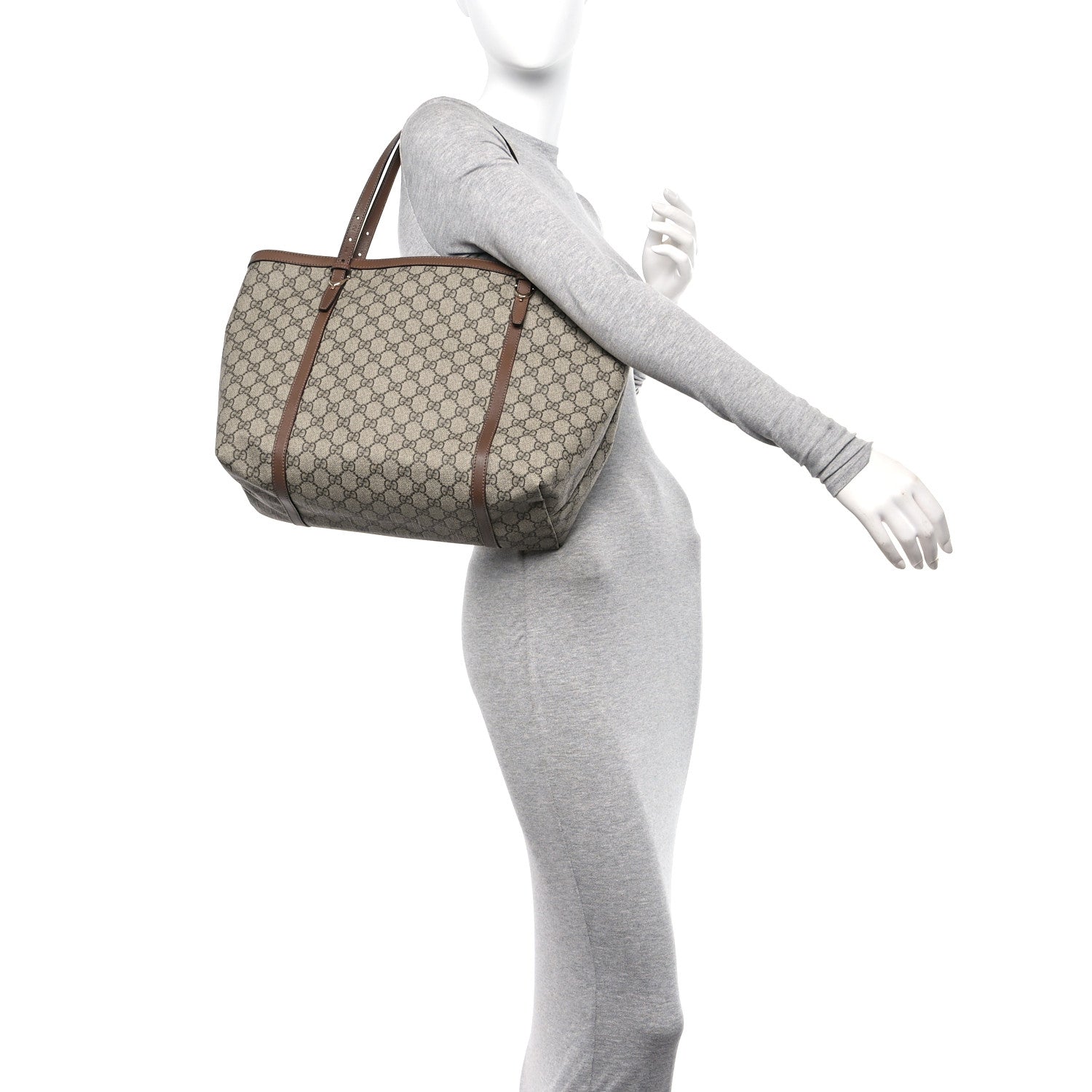 Gucci GG Supreme Monogram Medium Nice Tote Brown 2 of 10