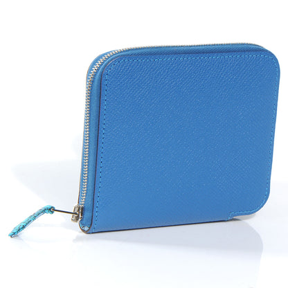 Hermes Epsom Silk In Compact Wallet Mykonos 3 of 8