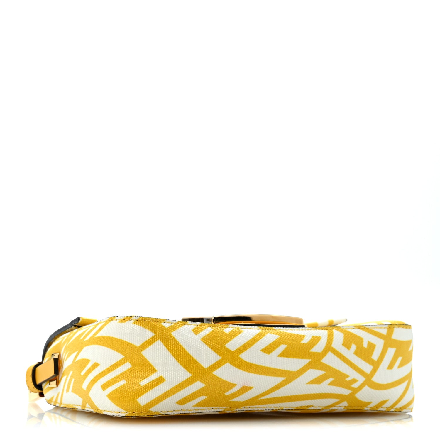 Fendi X SARAH COLEMAN Glazed Canvas Vitello King FF Vertigo Mini Baguette 1997 Mimosa White 4 of 11