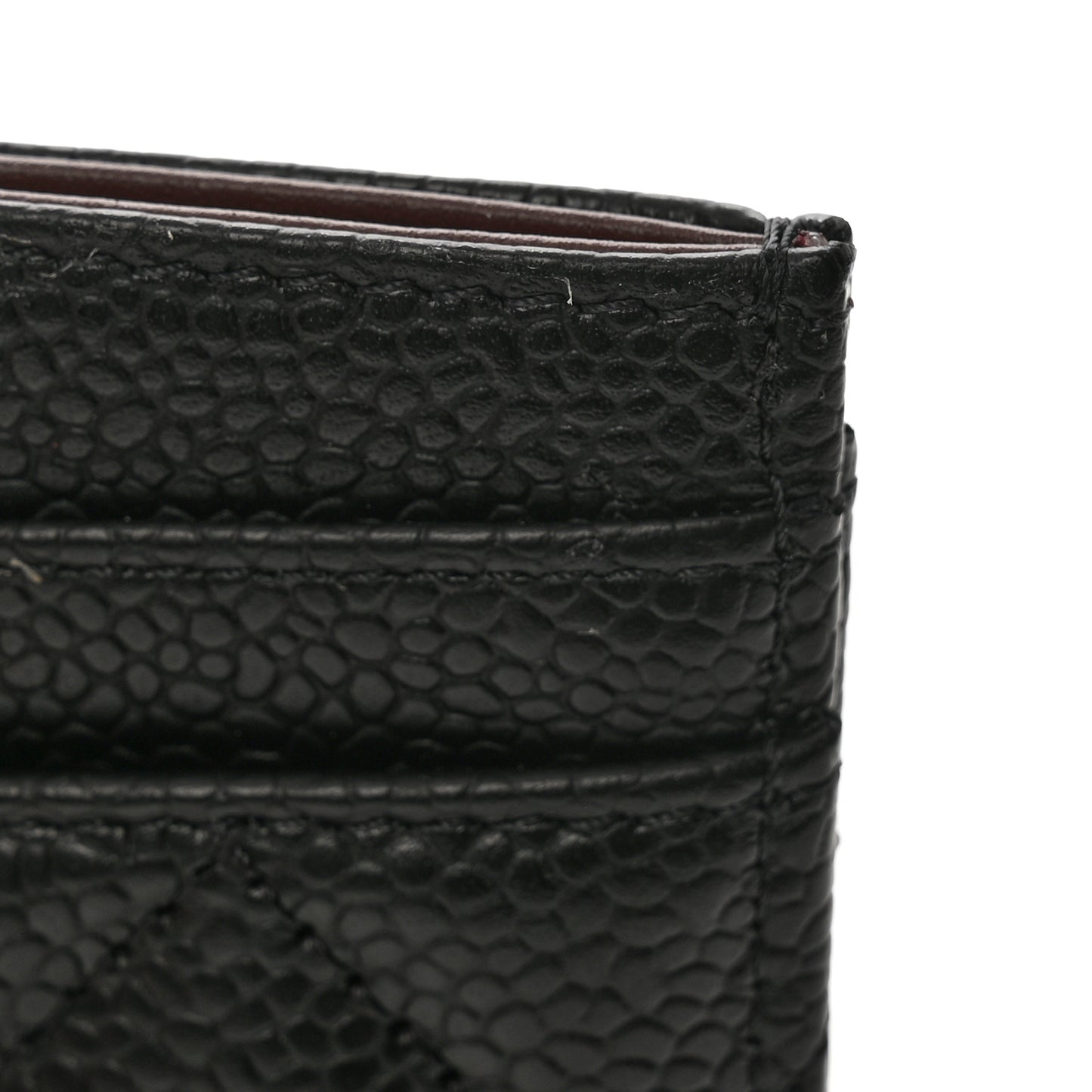 Caviar Quilted Card Holder Black