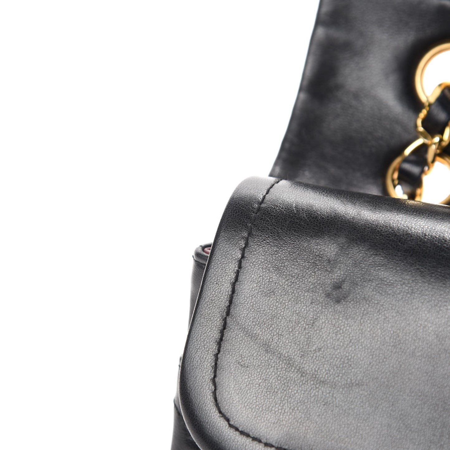 Lambskin Quilted Medium Double Flap Black