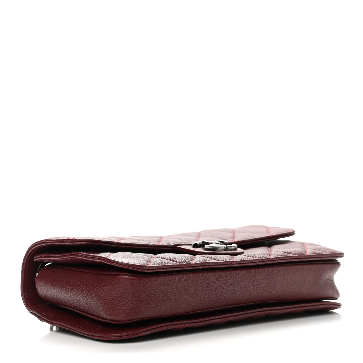 Chanel Goatskin Quilted Medium Perfect Edge Flap Burgundy 4 of 13