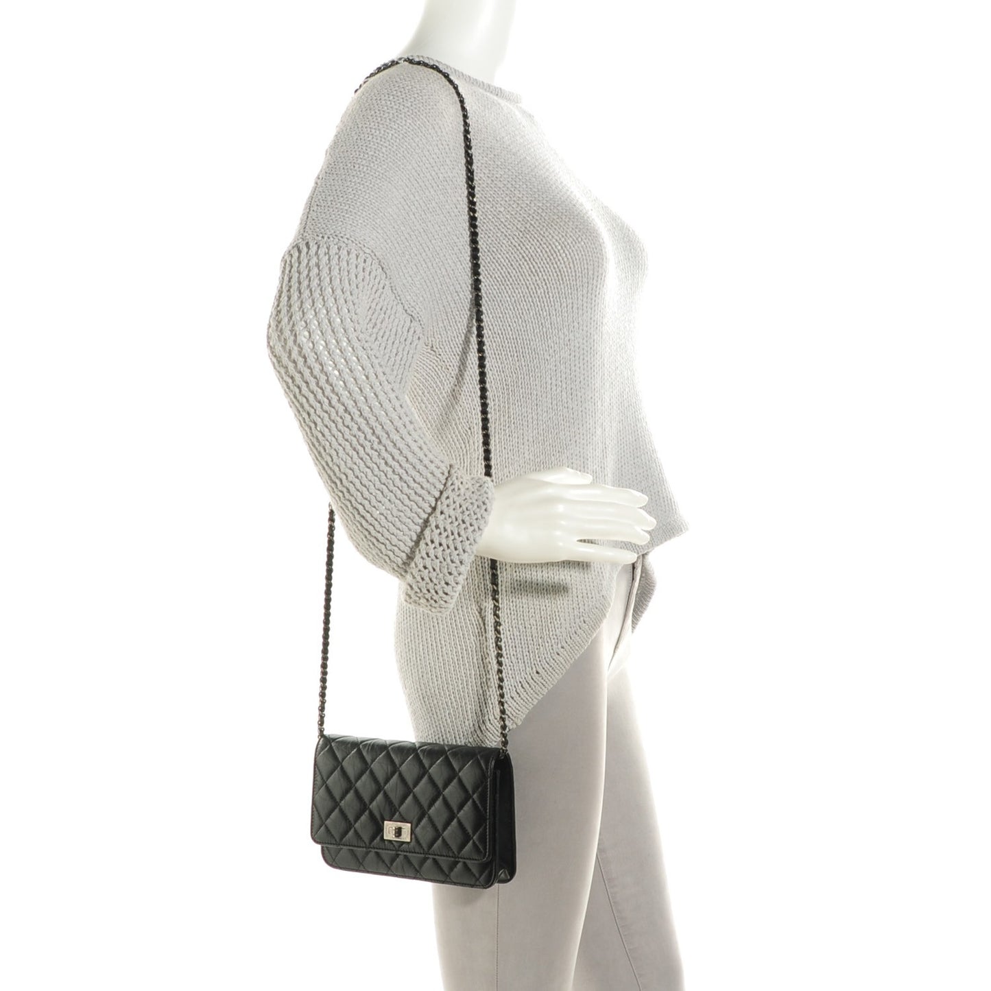Aged Calfskin Reissue Wallet On Chain WOC Black