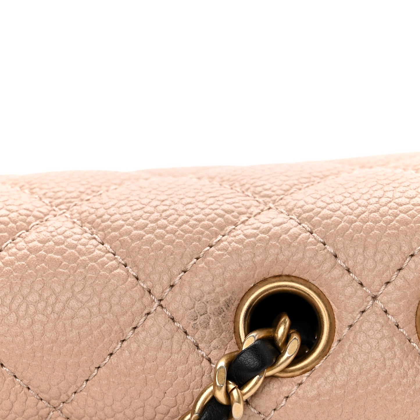 Caviar Quilted Small CC Filigree Flap Beige Black