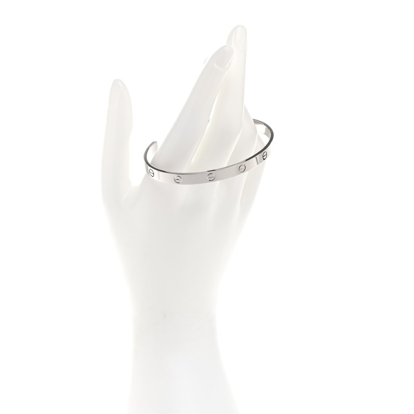 18K White Gold LOVE Cuff Bracelet 21