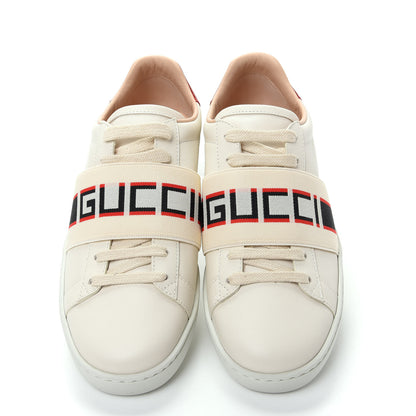 Gucci Calfskin Stripe Womens New Ace Sneakers 35.5 New Mystic White Ecru Red Flame 5 of 10