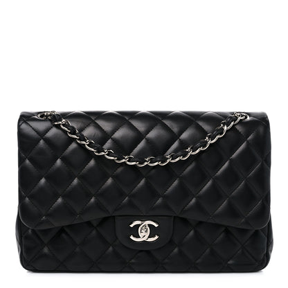 Chanel Lambskin Quilted Jumbo Double Flap Black 1 of 11