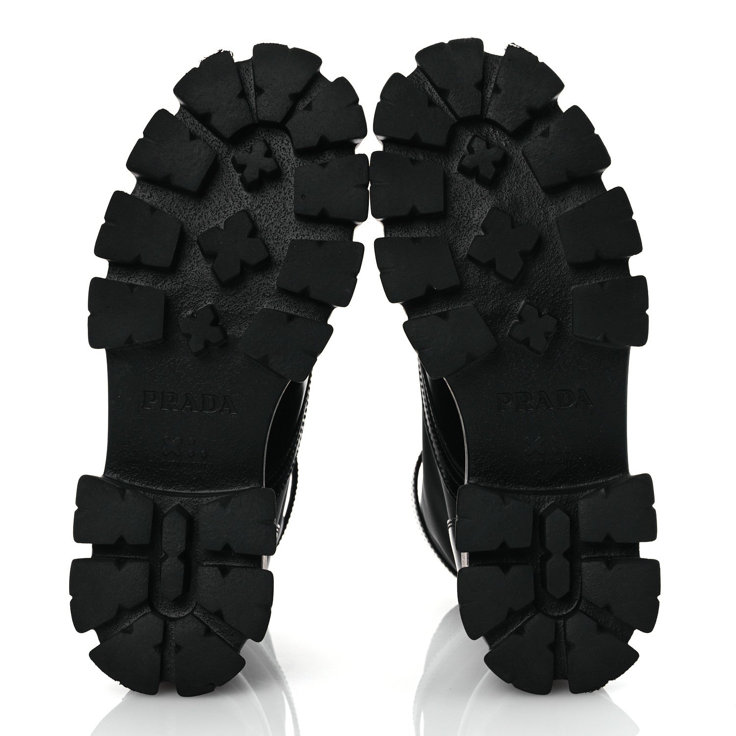Prada Spazzolato Rois Nylon Metal Triangle Logo Monolith Pouch Pocket 55mm Boots 39.5 Black 7 of 15