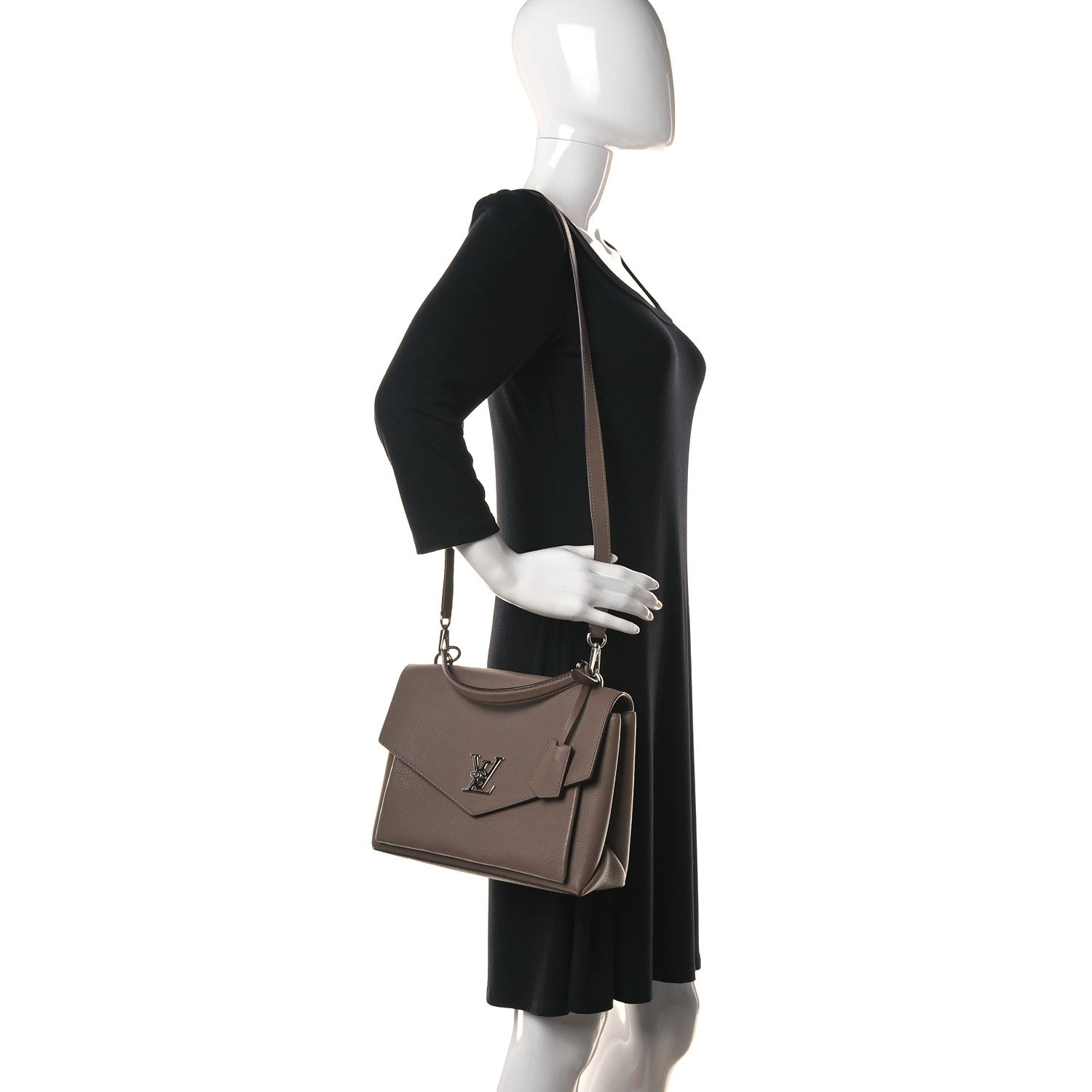 Louis Vuitton Soft Calfskin My Lockme Top Handle Taupe Glace 2 of 8