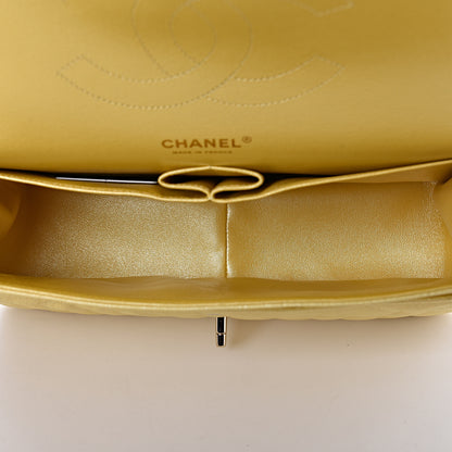 Chanel Iridescent Caviar Quilted Jumbo Double Flap Jaune Yellow 5 of 12