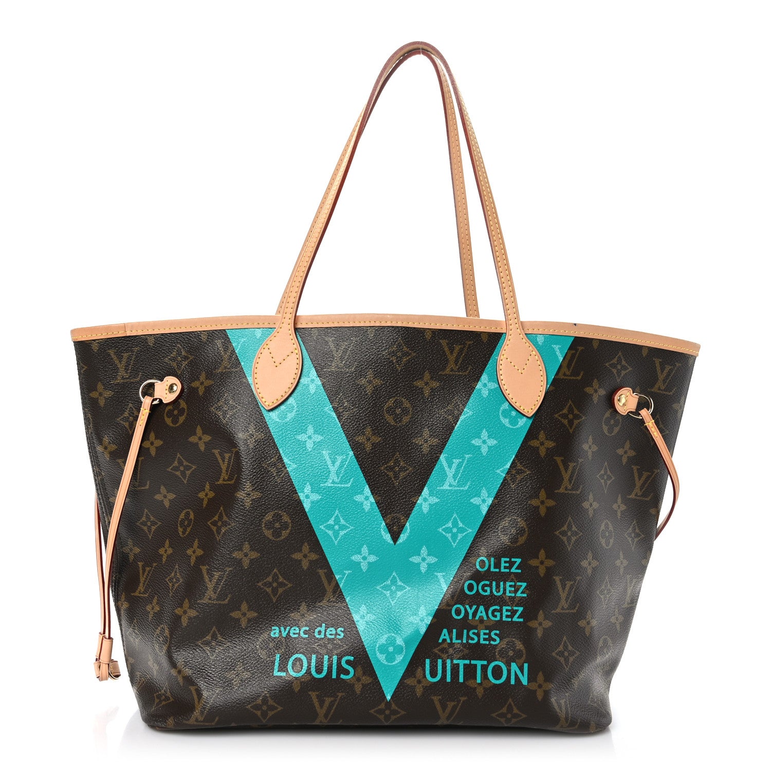 Louis Vuitton Monogram V Neverfull MM Turquoise 1 of 10