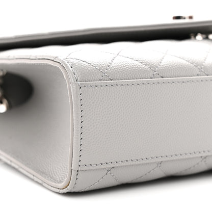 Saint Laurent Grain De Poudre Textured Mixed Matelasse Medium Triquilt Monogram Satchel New Stone 9 of 10