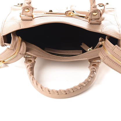 Balenciaga Chevre Gold Metallic Edge Hardware Mini City Rose Des Sables 4 of 9