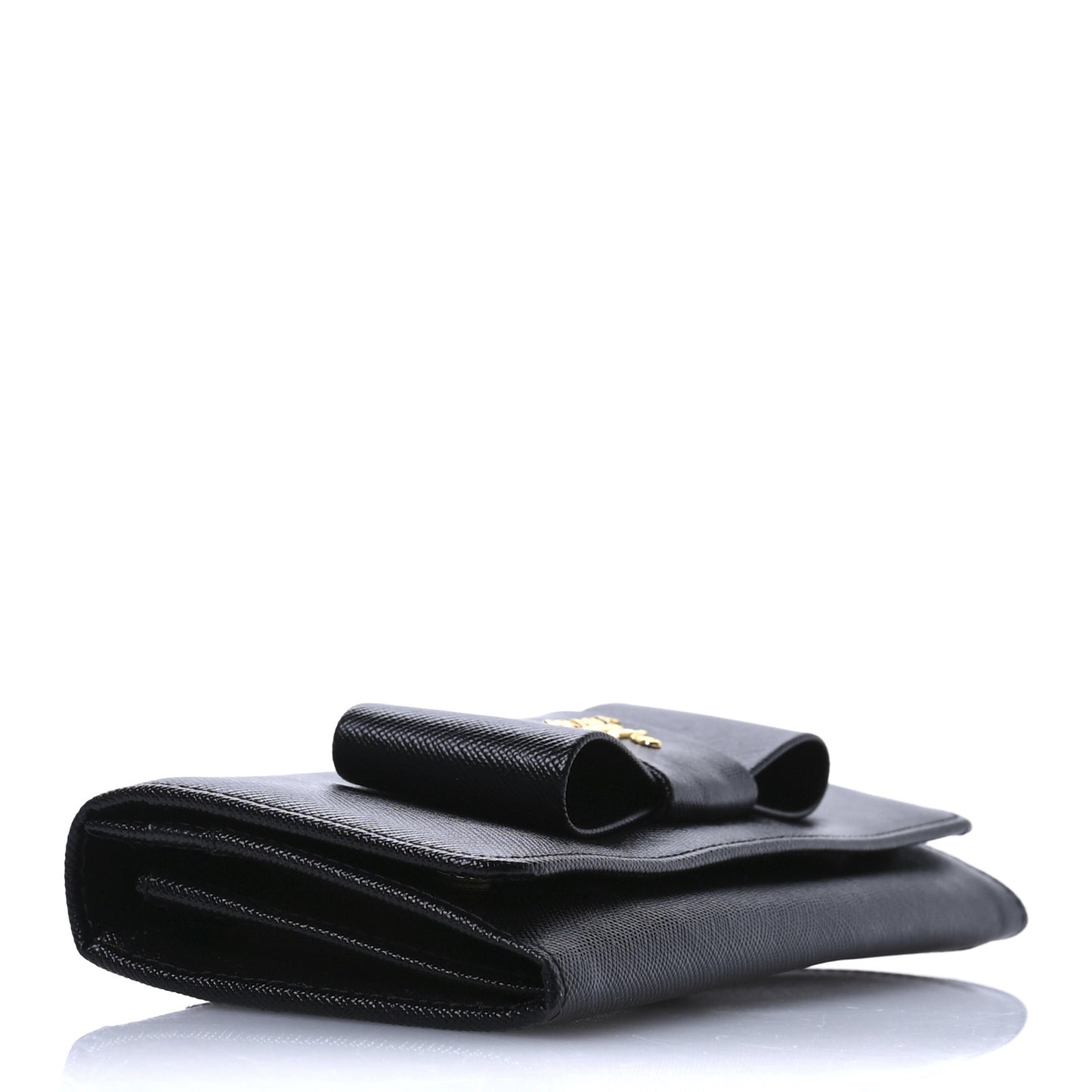 Saffiano Fiocco Bow Continental Wallet Black