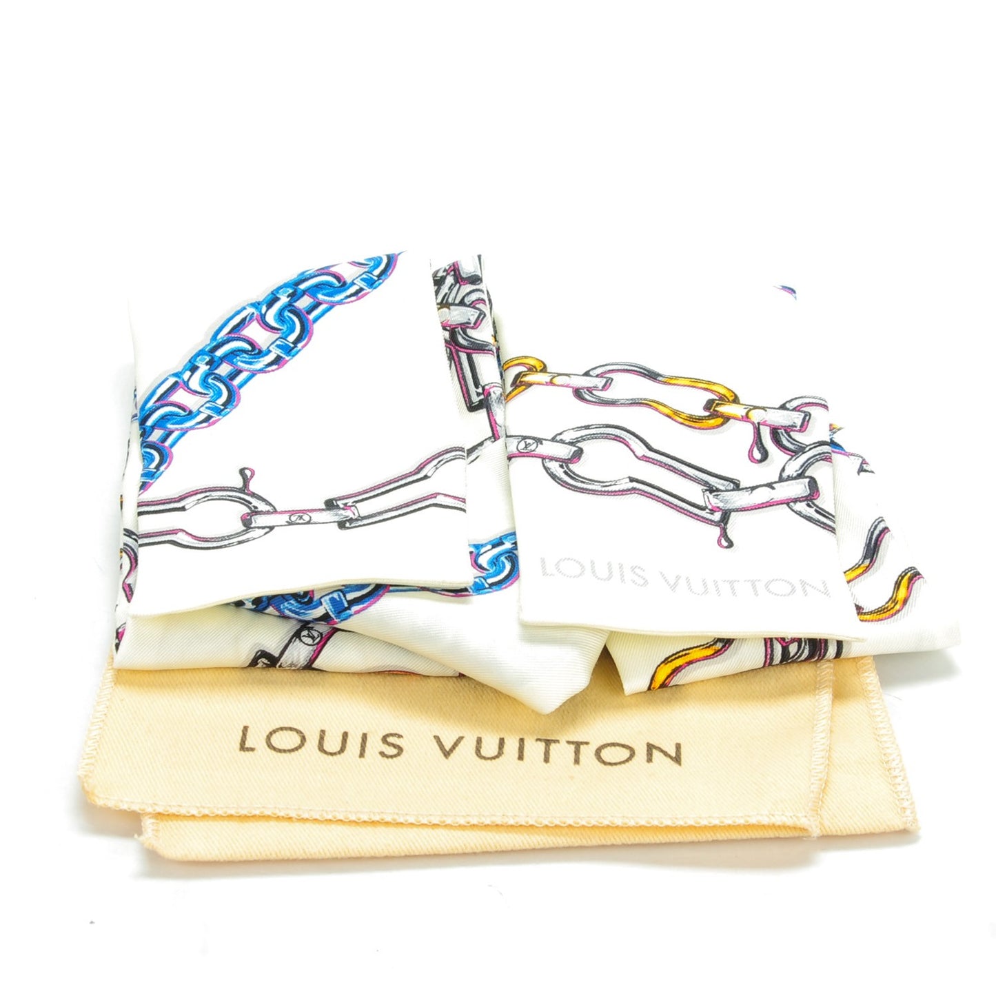 Silk Monogram Chain Bandeau White