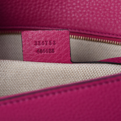 Gucci Pebbled Calfskin Medium Soho Clutch Fuchsia 7 of 7