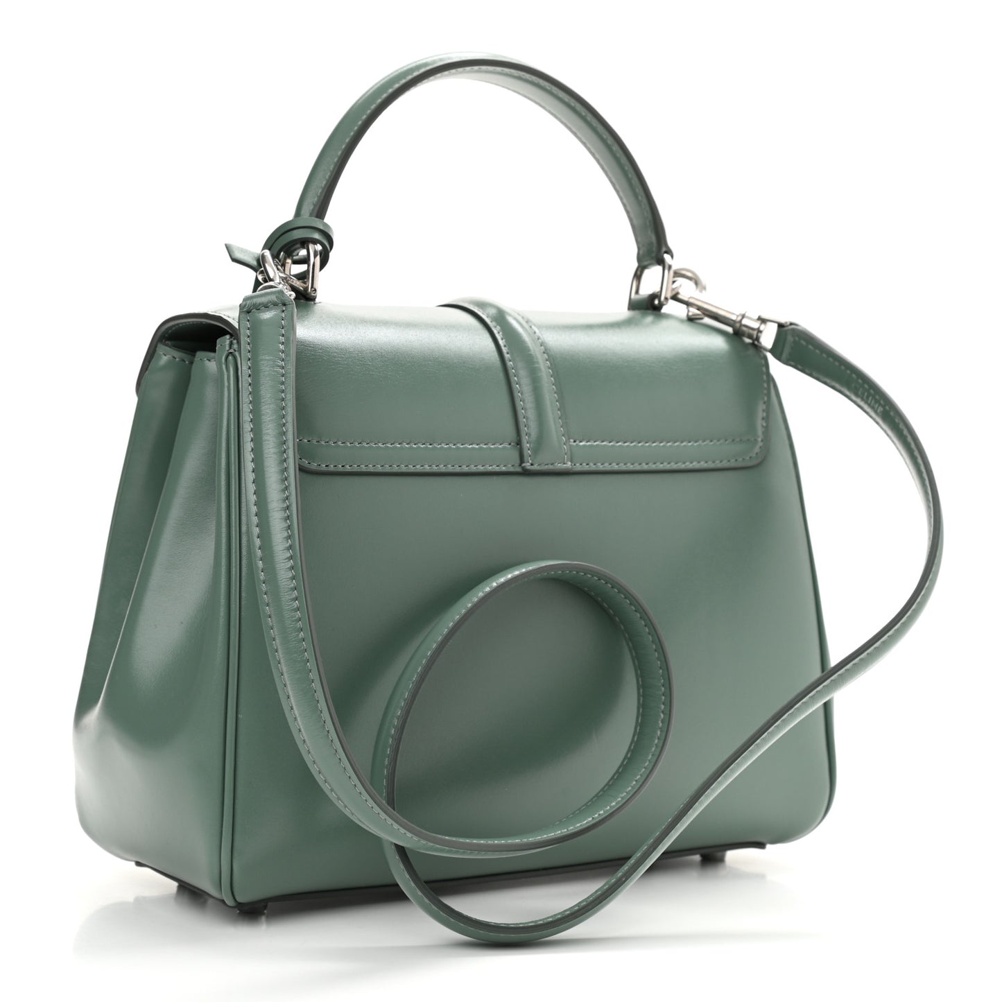Satinated Calfskin Small 16 Top Handle Bag Celadon