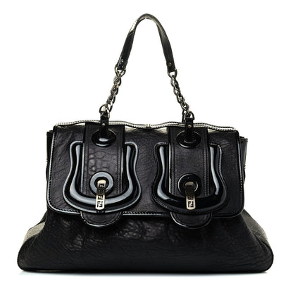 Fendi Nappa Patent Large B Bag Black 1 of 4
