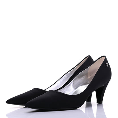 Chanel Satin Pumps 37.5 Black 3 of 13